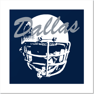 Dallas Old School Football (Blue) Posters and Art